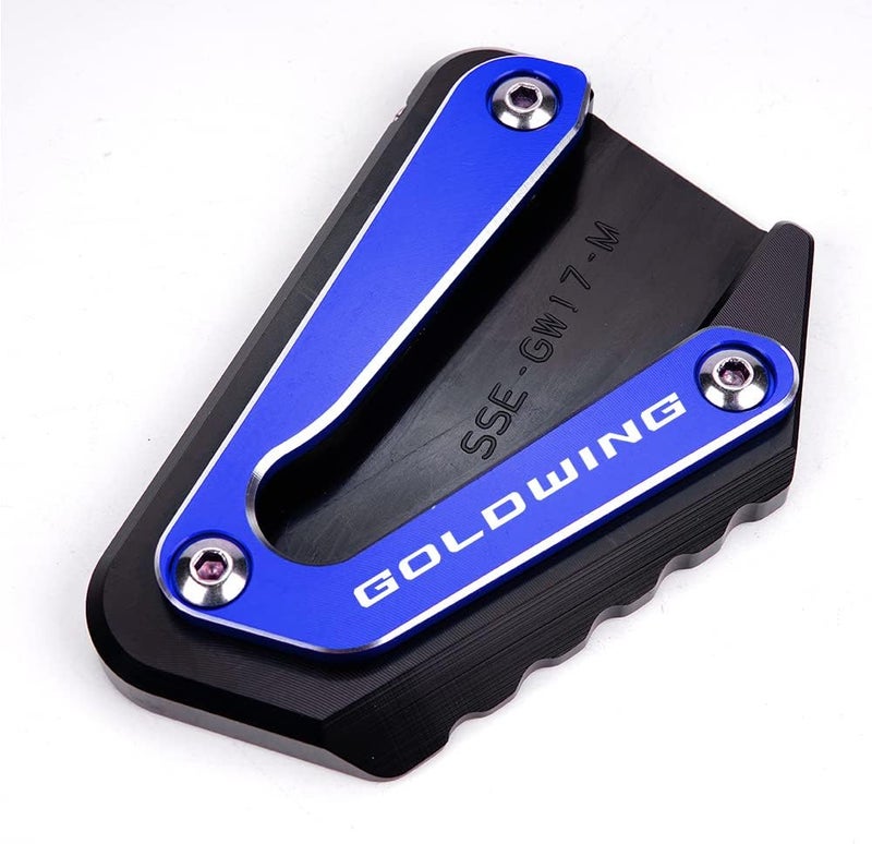 MOWOK For Goldwing GL1800 2002-2017 and 2018-2025 Goldwing GL1800 1800 Motorcycle Side Stand Extension Kickstand foot Pad (Year 2002-2017 (Blue)) - Image 1
